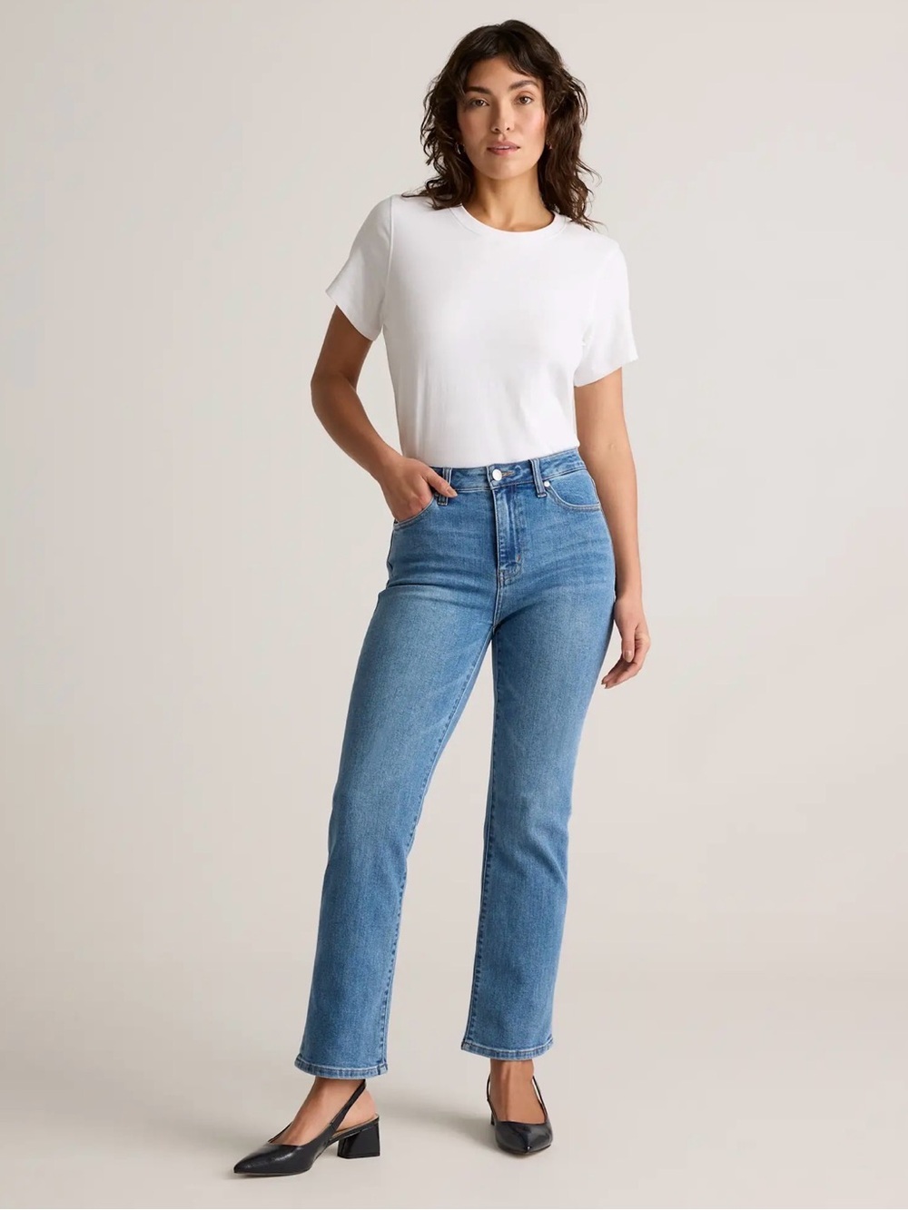 Quince Women's Straight Leg Jeans - Medium Wash